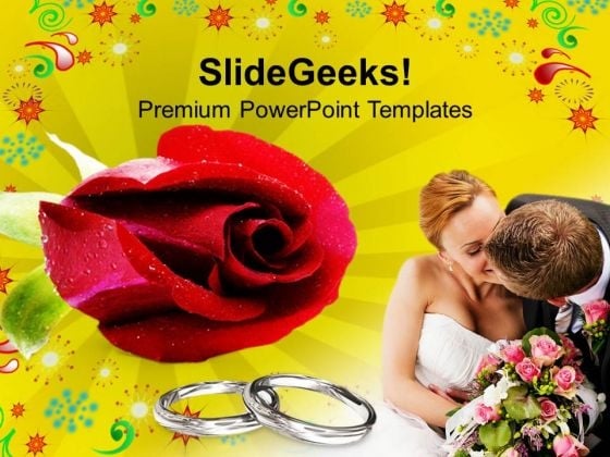 Red Rose With Wedding Rings PowerPoint Templates Ppt Backgrounds For Slides 0613 Red Rose With Wedding Rings PowerPoint Templates Ppt Backgrounds For Slides 0613