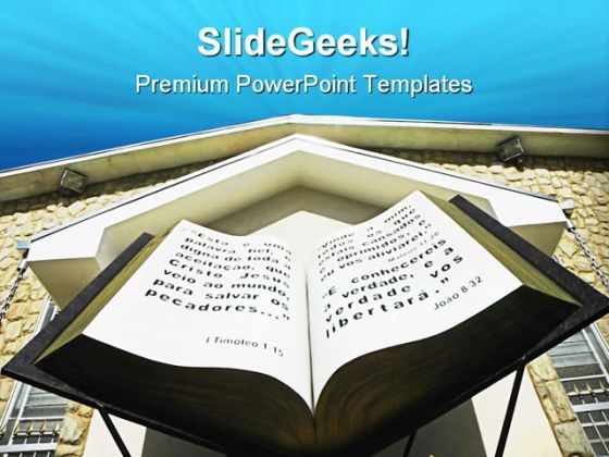 Replica Giant Bible Religion PowerPoint Templates And PowerPoint Backgrounds 0211