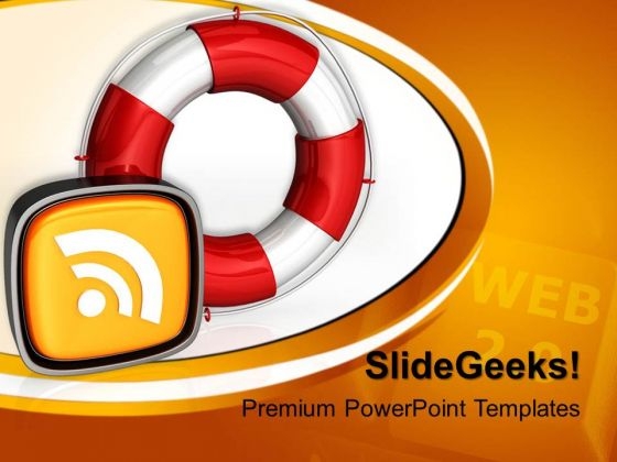 Rescue Icon Rss Symbol PowerPoint Templates And PowerPoint Themes 0812