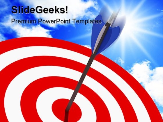 Right On Target Business PowerPoint Background And Template 1210