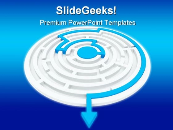 Right Solution Maze Business PowerPoint Background And Template 1210 Right Solution Maze Business PowerPoint Background And Template 1210