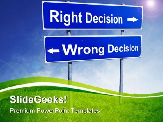Right Wrong Decision Symbol PowerPoint Templates And PowerPoint Backgrounds 0911