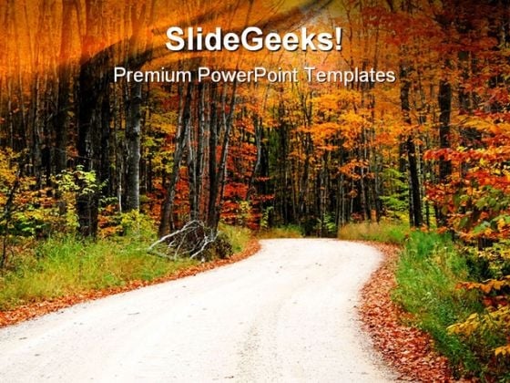 Road To Forest Nature PowerPoint Themes And PowerPoint Slides 0811