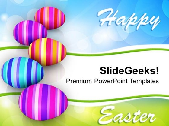Row Of Colorful Easter Eggs Celebration PowerPoint Templates Ppt Backgrounds For Slides 0313 Row Of Colorful Easter Eggs Celebration PowerPoint Templates Ppt Backgrounds For Slides 0313