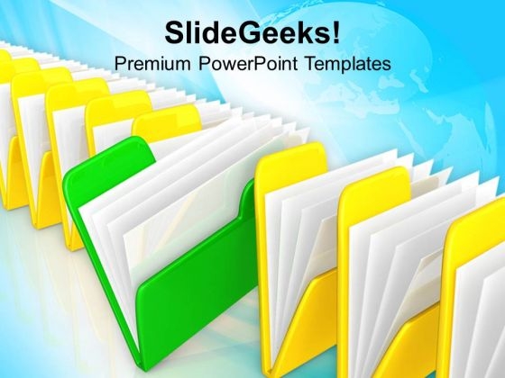 Row Of Folders With Files PowerPoint Templates Ppt Backgrounds For Slides 0113 Row Of Folders With Files PowerPoint Templates Ppt Backgrounds For Slides 0113