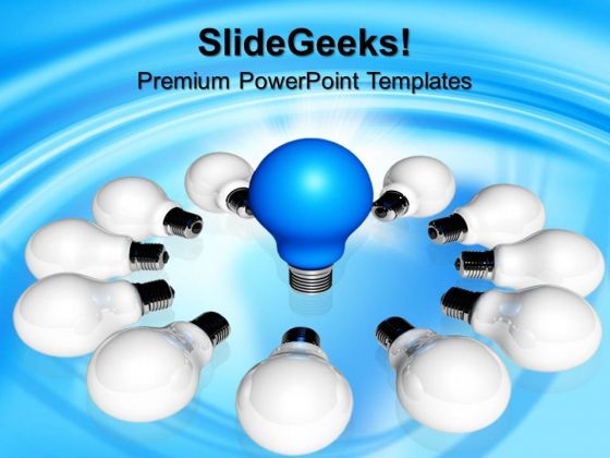 Row Of Light Bulb Success PowerPoint Templates And PowerPoint Themes 0712