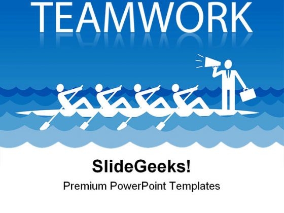 rowing team people teamwork powerpoint template 1110 powerpoint themes