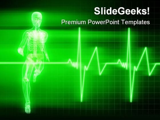 Running Heart Beat Medical PowerPoint Templates And PowerPoint Backgrounds 0211