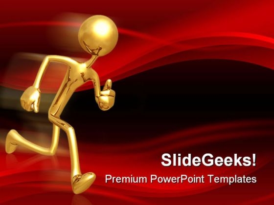 Running People PowerPoint Template 0910 Running People PowerPoint Template 0910