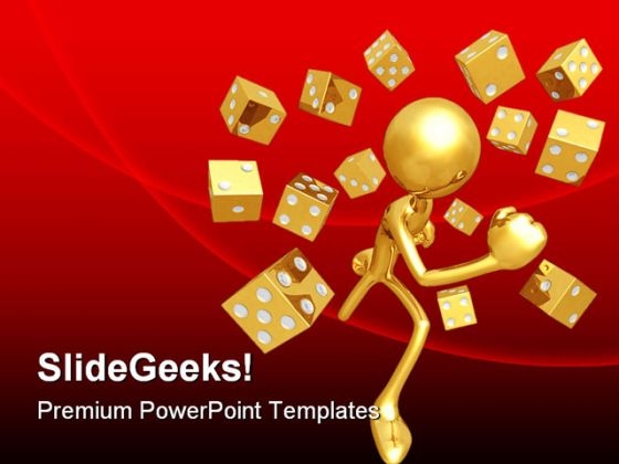 Running With Dice Symbol PowerPoint Templates And PowerPoint Backgrounds 0811 Running With Dice Symbol PowerPoint Templates And PowerPoint Backgrounds 0811