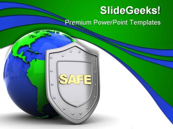 Safe Protect Earth PowerPoint Template 0910