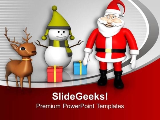 Santa Claus With Gifts Christmas Theme PowerPoint Templates Ppt Backgrounds For Slides 0113 Santa Claus With Gifts Christmas Theme PowerPoint Templates Ppt Backgrounds For Slides 0113