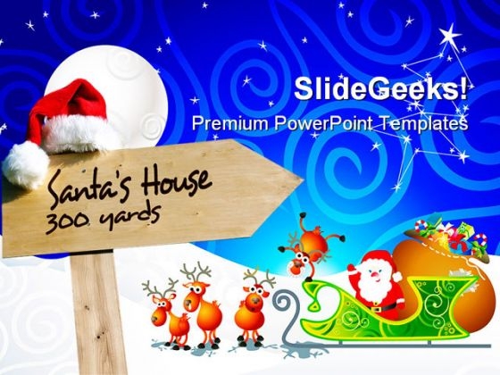 Santa House Signpost Holidays PowerPoint Themes And PowerPoint Slides 0811 Santa House Signpost Holidays PowerPoint Themes And PowerPoint Slides 0811