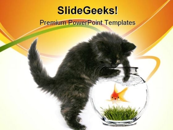 Scared Goldfish Animals PowerPoint Themes And PowerPoint Slides 0711
