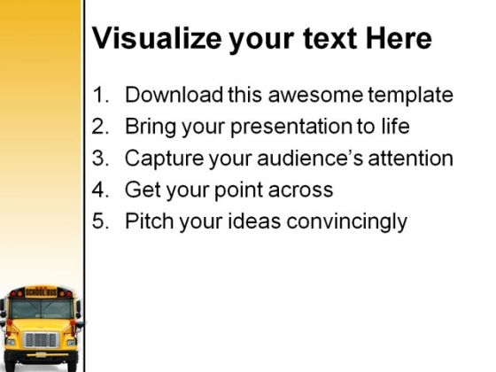 School Bus Transportation PowerPoint Template 0810 compatible slides