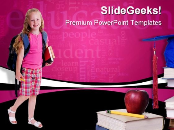 School Girl Education PowerPoint Template 0810 School Girl Education PowerPoint Template 0810