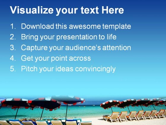 sea chair beach powerpoint themes and powerpoint slides 0411 text