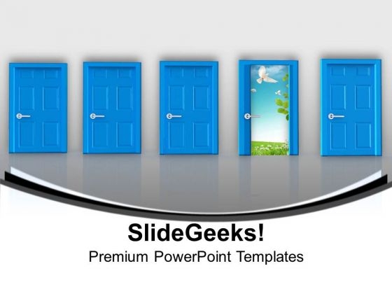 Selecting Ideal Door Is Important PowerPoint Templates Ppt Backgrounds For Slides 0713 Selecting Ideal Door Is Important PowerPoint Templates Ppt Backgrounds For Slides 0713