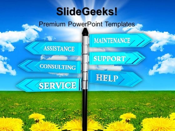 Service Support Signpost PowerPoint Templates And PowerPoint Themes 1012 Service Support Signpost PowerPoint Templates And PowerPoint Themes 1012