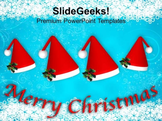 Set Of Red Santa Hats Celebrating Christmas PowerPoint Templates Ppt Backgrounds For Slides 1112 Set Of Red Santa Hats Celebrating Christmas PowerPoint Templates Ppt Backgrounds For Slides 1112