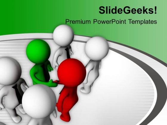 Shake Hands With Team Leader PowerPoint Templates Ppt Backgrounds For Slides 0713 Shake Hands With Team Leader PowerPoint Templates Ppt Backgrounds For Slides 0713
