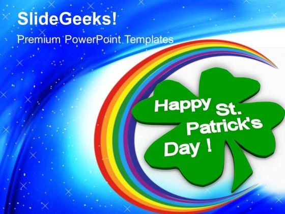 Shamrock With Greeting Happy St Patrick Day PowerPoint Templates Ppt Backgrounds For Slides 0313 Shamrock With Greeting Happy St Patrick Day PowerPoint Templates Ppt Backgrounds For Slides 0313