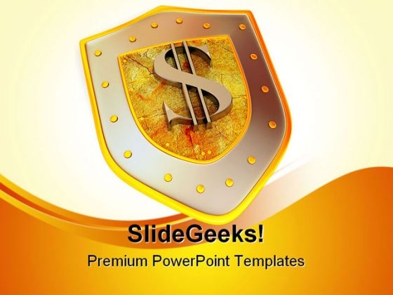 Shield Dollar Business PowerPoint Background And Template 1210 Shield Dollar Business PowerPoint Background And Template 1210