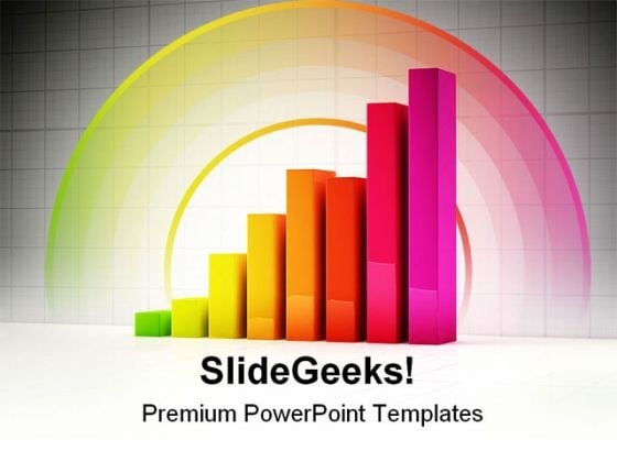 Shiny Bar Graph Business PowerPoint Template 0910