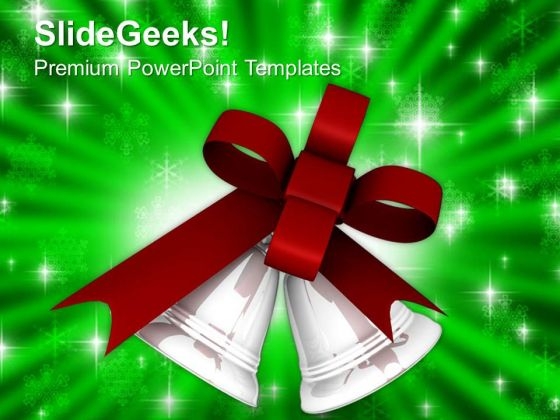 Silver Bells And Maroon Bow PowerPoint Templates Ppt Backgrounds For Slides 1212 Silver Bells And Maroon Bow PowerPoint Templates Ppt Backgrounds For Slides 1212