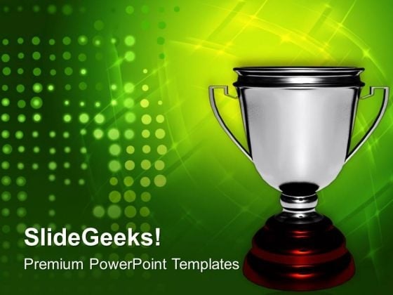 Silver Trophy For Winner In Competition PowerPoint Templates Ppt Backgrounds For Slides 0413 Silver Trophy For Winner In Competition PowerPoint Templates Ppt Backgrounds For Slides 0413