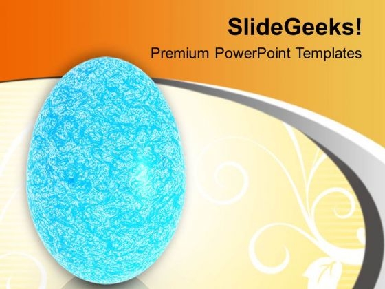 Sky Blue Textured Bunny Egg PowerPoint Templates Ppt Backgrounds For Slides 0813
