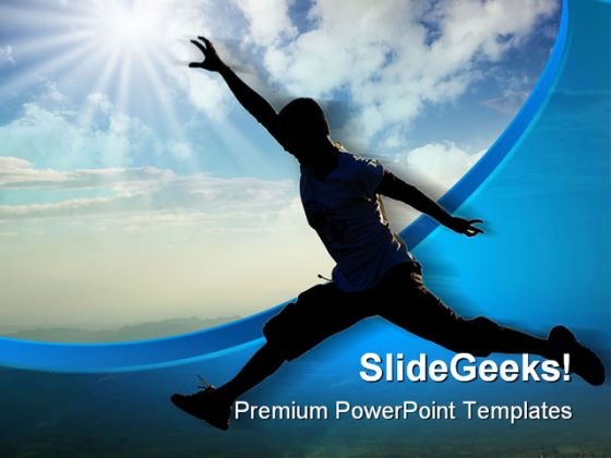 Sky Jump Nature PowerPoint Template 0810 Sky Jump Nature PowerPoint Template 0810