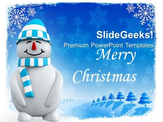 Smiling Snowman On Snowflakes Background PowerPoint Templates Ppt Backgrounds For Slides 1112 Smiling Snowman On Snowflakes Background PowerPoint Templates Ppt Backgrounds For Slides 1112