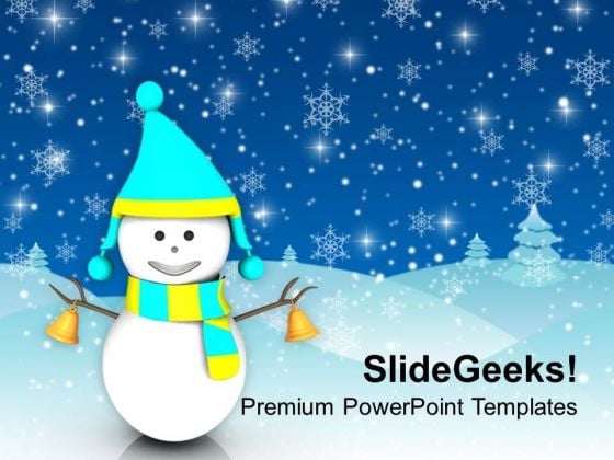 Smiling Snowman On Winter Background PowerPoint Templates Ppt Backgrounds For Slides 1212 Smiling Snowman On Winter Background PowerPoint Templates Ppt Backgrounds For Slides 1212