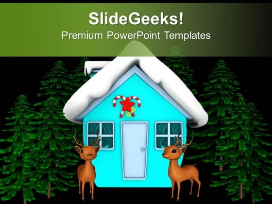 Snow Covered House With Deer PowerPoint Templates Ppt Backgrounds For Slides 0713 Snow Covered House With Deer PowerPoint Templates Ppt Backgrounds For Slides 0713
