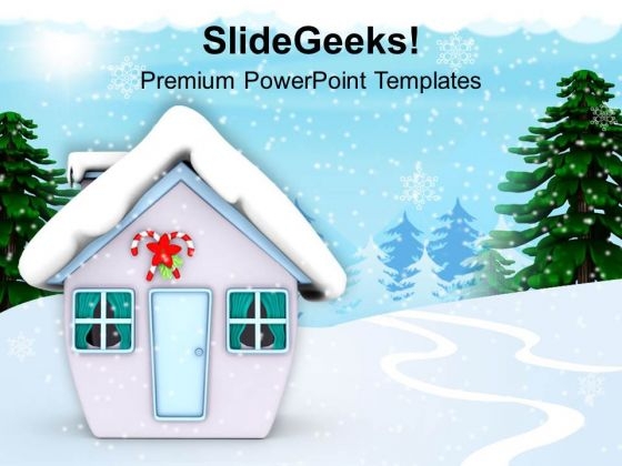Snow Man Hut Winter Festival PowerPoint Templates Ppt Backgrounds For Slides 1212