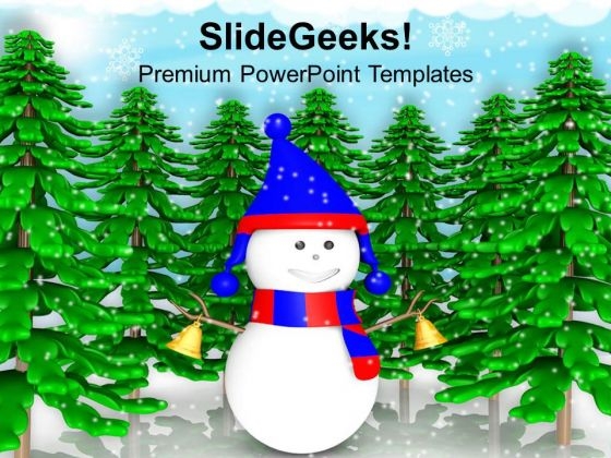 Snowman And Pine Trees Winter Holidays PowerPoint Templates Ppt Backgrounds For Slides 1212 Snowman And Pine Trees Winter Holidays PowerPoint Templates Ppt Backgrounds For Slides 1212