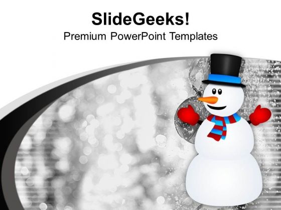 Snowman Background X Max Decoration PowerPoint Templates Ppt Backgrounds For Slides 0113