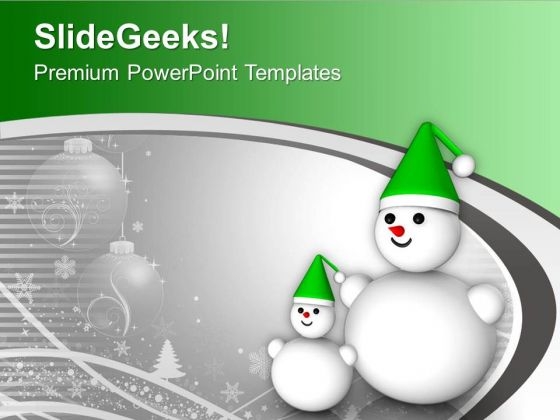 Snowman Christmas Background Holiday PowerPoint Templates Ppt Backgrounds For Slides 0113