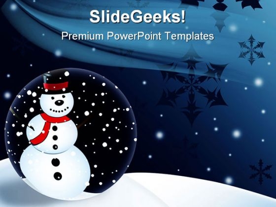 Snowman Christmas Holidays PowerPoint Template 1010
