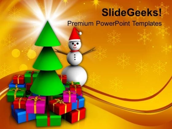 Snowman Standing Behind Gifts PowerPoint Templates Ppt Backgrounds For Slides 1112 Snowman Standing Behind Gifts PowerPoint Templates Ppt Backgrounds For Slides 1112
