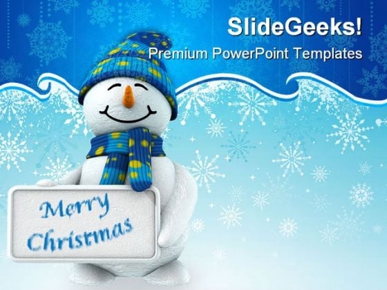 Snowman With Signpost Festival PowerPoint Templates And PowerPoint Backgrounds 0311 Snowman With Signpost Festival PowerPoint Templates And PowerPoint Backgrounds 0311