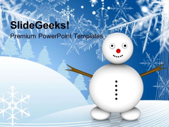 Snowman With Winter Scene Holidays PowerPoint Templates Ppt Backgrounds For Slides 1112 Snowman With Winter Scene Holidays PowerPoint Templates Ppt Backgrounds For Slides 1112