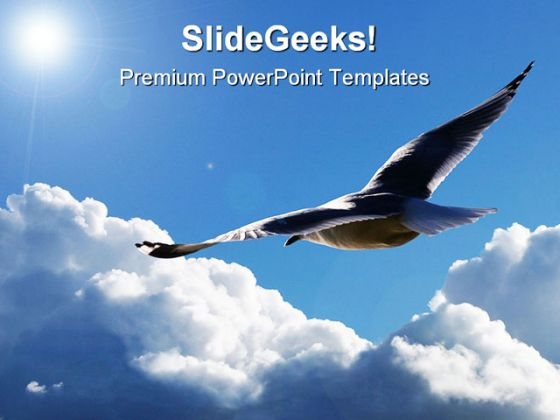 Soaring Through The Clouds Animals PowerPoint Themes And PowerPoint Slides 0811