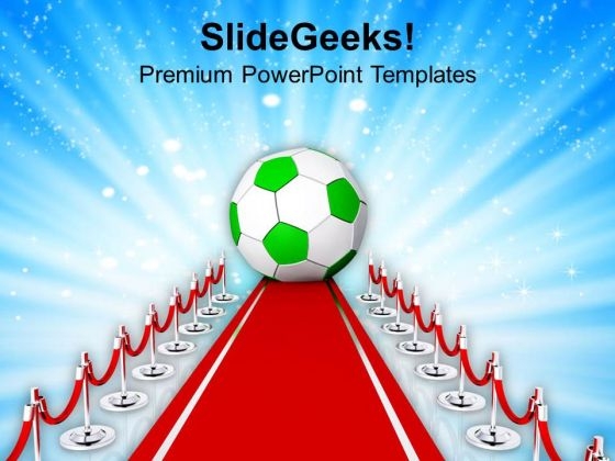 Soccer Ball On The Red Carpet PowerPoint Templates Ppt Backgrounds For Slides 0713