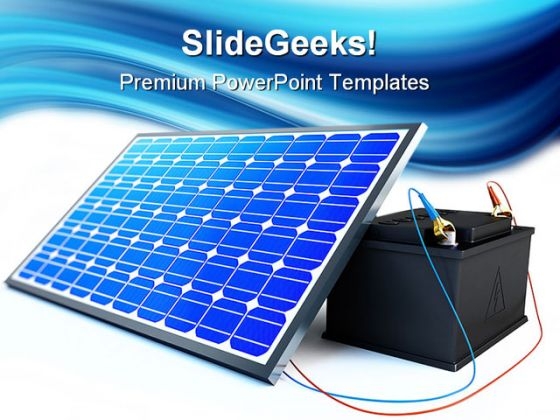 Solar Panel Charges Battery Technology PowerPoint Templates And PowerPoint Backgrounds 0211 Solar Panel Charges Battery Technology PowerPoint Templates And PowerPoint Backgrounds 0211