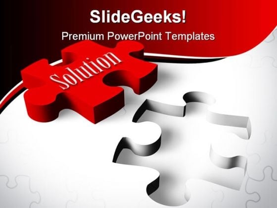 Solution Puzzle Shapes PowerPoint Template 0910