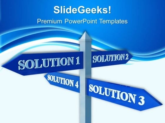 Solutions Signpost Metaphor PowerPoint Templates And PowerPoint Themes 0512 Solutions Signpost Metaphor PowerPoint Templates And PowerPoint Themes 0512