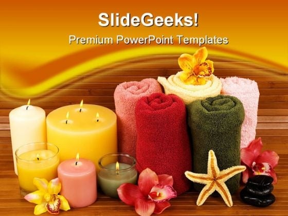 Spa Candles Beauty PowerPoint Template 1110 Spa Candles Beauty PowerPoint Template 1110
