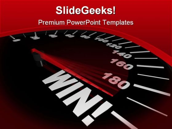 Speedometer Shows Win Metaphor PowerPoint Templates And PowerPoint Backgrounds 0811